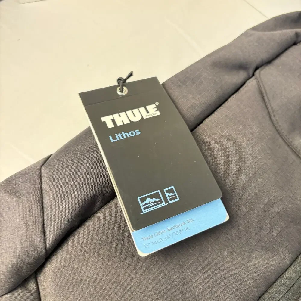 NWT Thule Lithos 20L black backpack, laptop/tablet pockets. office, career